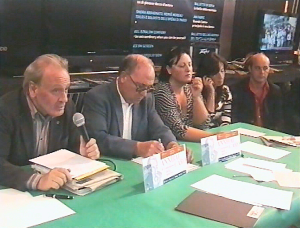 Alcuni momenti della conferenza stampa (fotogrammi dalla ripresa video di Sergio Fucchi)